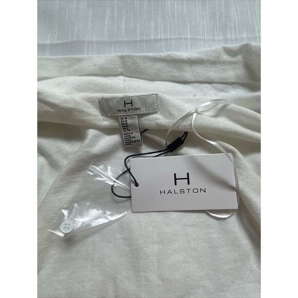 H Halston Lace Inlay Open Cardigan Sweater In White As M New - Picture 8 of 11